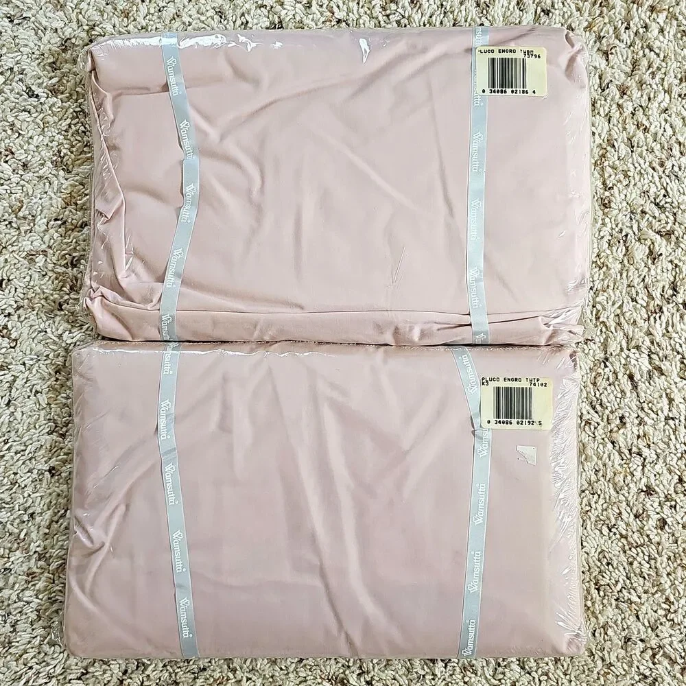 Wamsutta Supercale Plus Dusty Pink TWIN Flat Fitted Sheets NEW Vintage USA Made